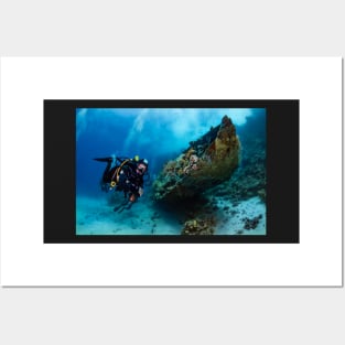 Ship Wreck diving Red Sea Posters and Art